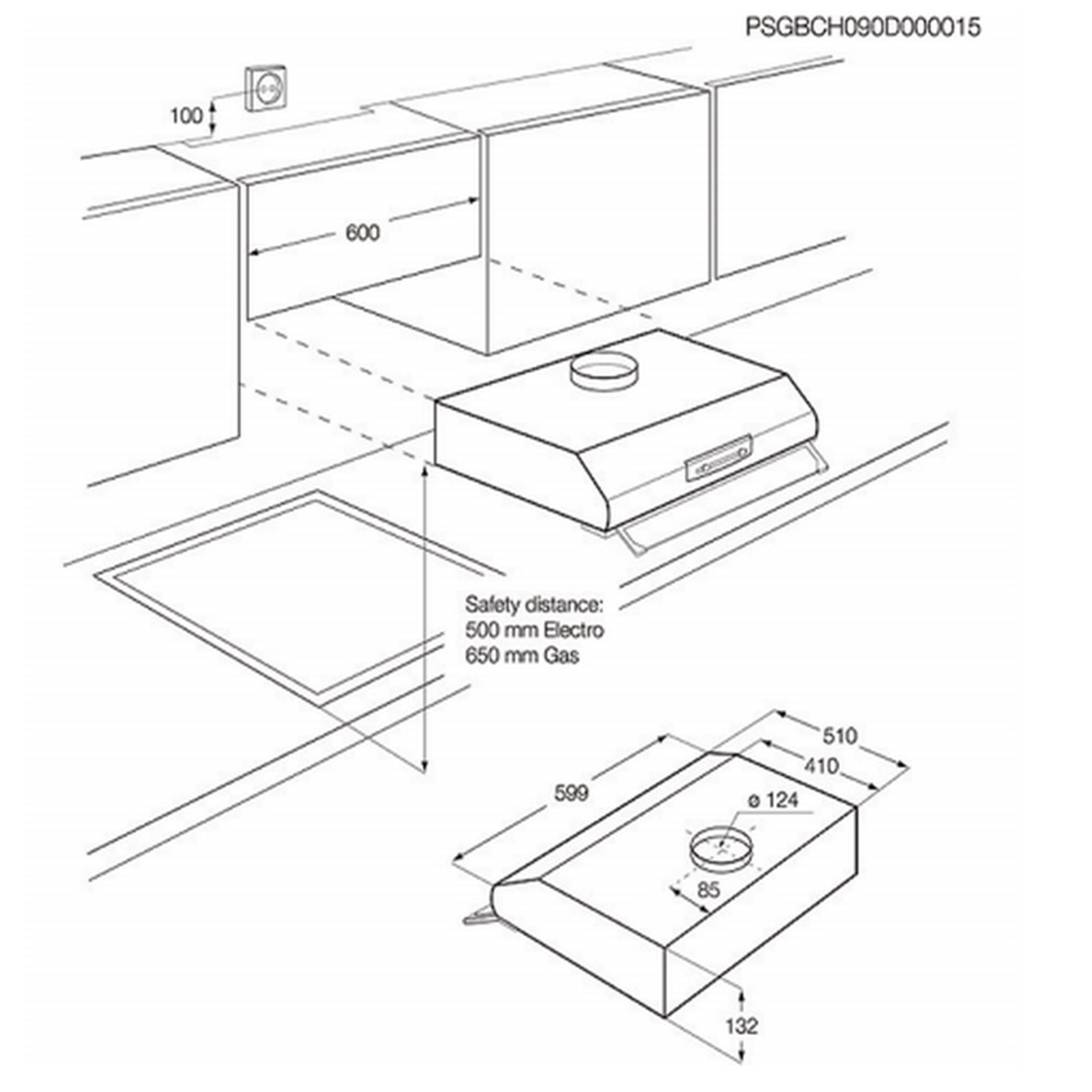 Voir la diapositive 3 : FAURE Hotte visière 60cm 368m3/h inox - fht6137x