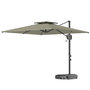 Voir la diapositive 5 : OUTSUNNY Parasol déporté carré double toit polyester gris clair