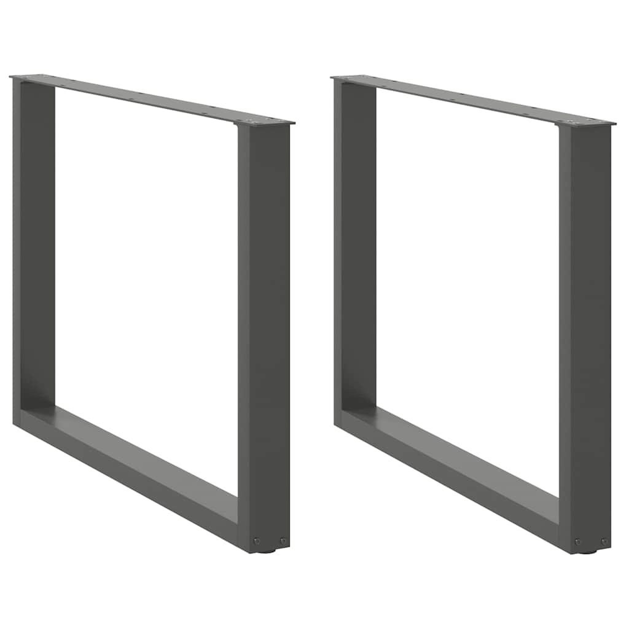 VIDAXL Pieds de table a manger forme de U 2 pcs 100x(72-73) cm acier