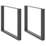 VIDAXL Pieds de table a manger forme de U 2 pcs 100x(72-73) cm acier
