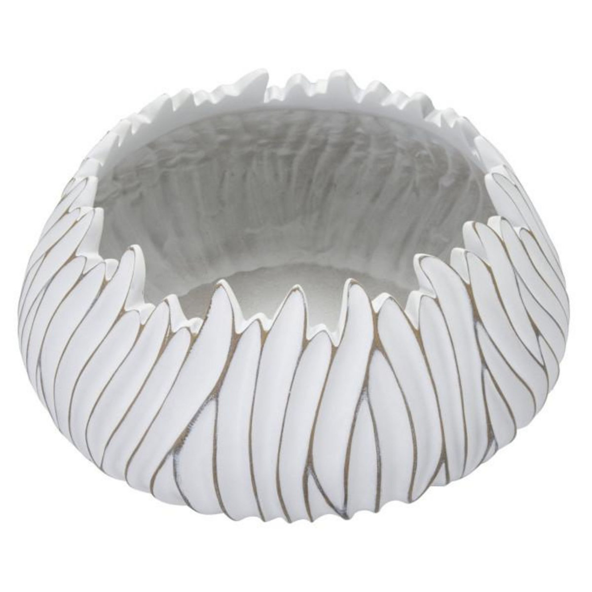 Paris Prix Cache-Pot Design en Relief  Honduras  40cm Blanc