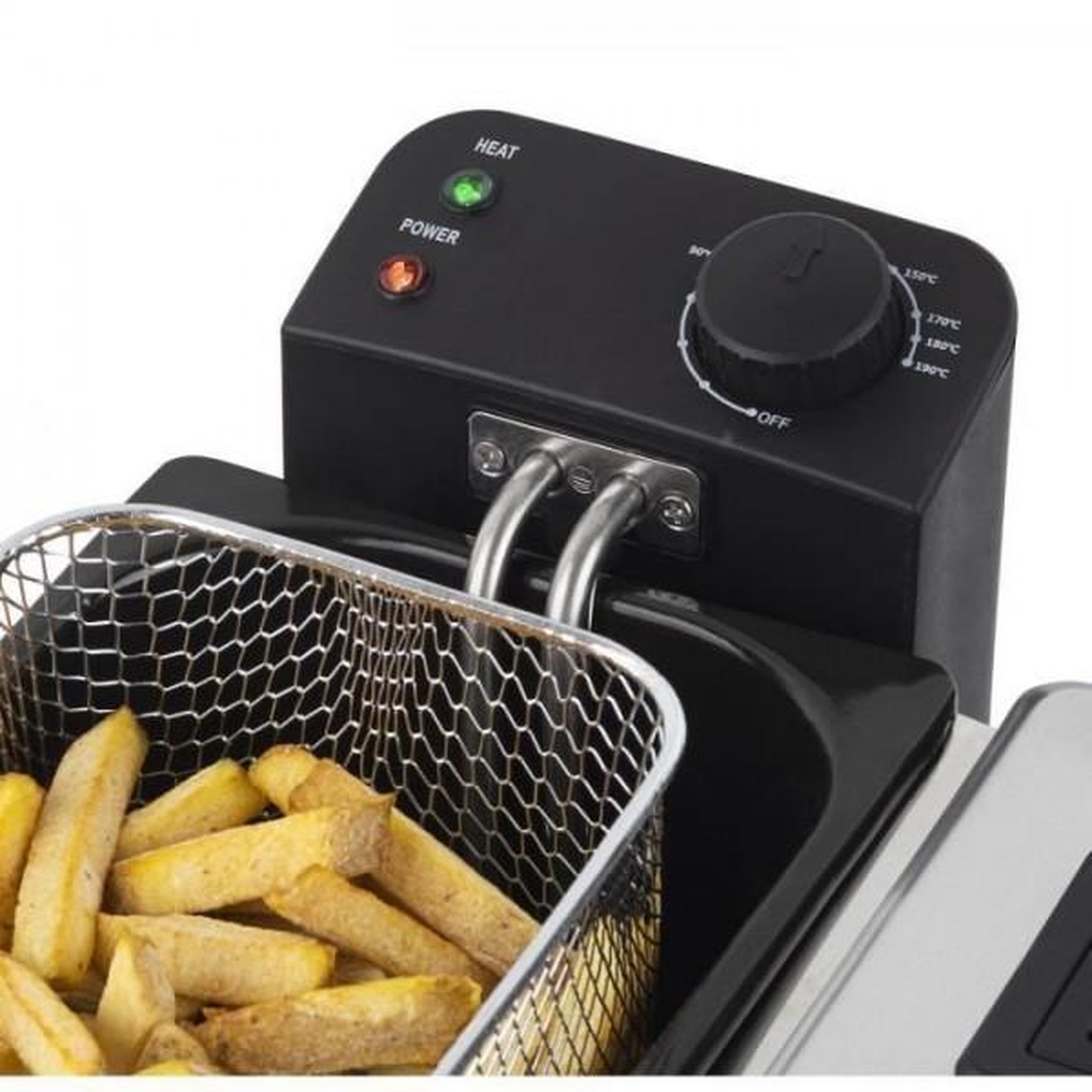 Voir la diapositive 5 : HKOENIG Friteuse Electrique  HKoeNIG - DFX600 - Double Cuve 2x3L - Thermostats indépendants - Paniers amovibles - Acier inoxydable - 3600W