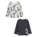 Petit Béguin Lot de 2 t-shirts enfant manches longues Tonga. Coloris disponibles : Bleu