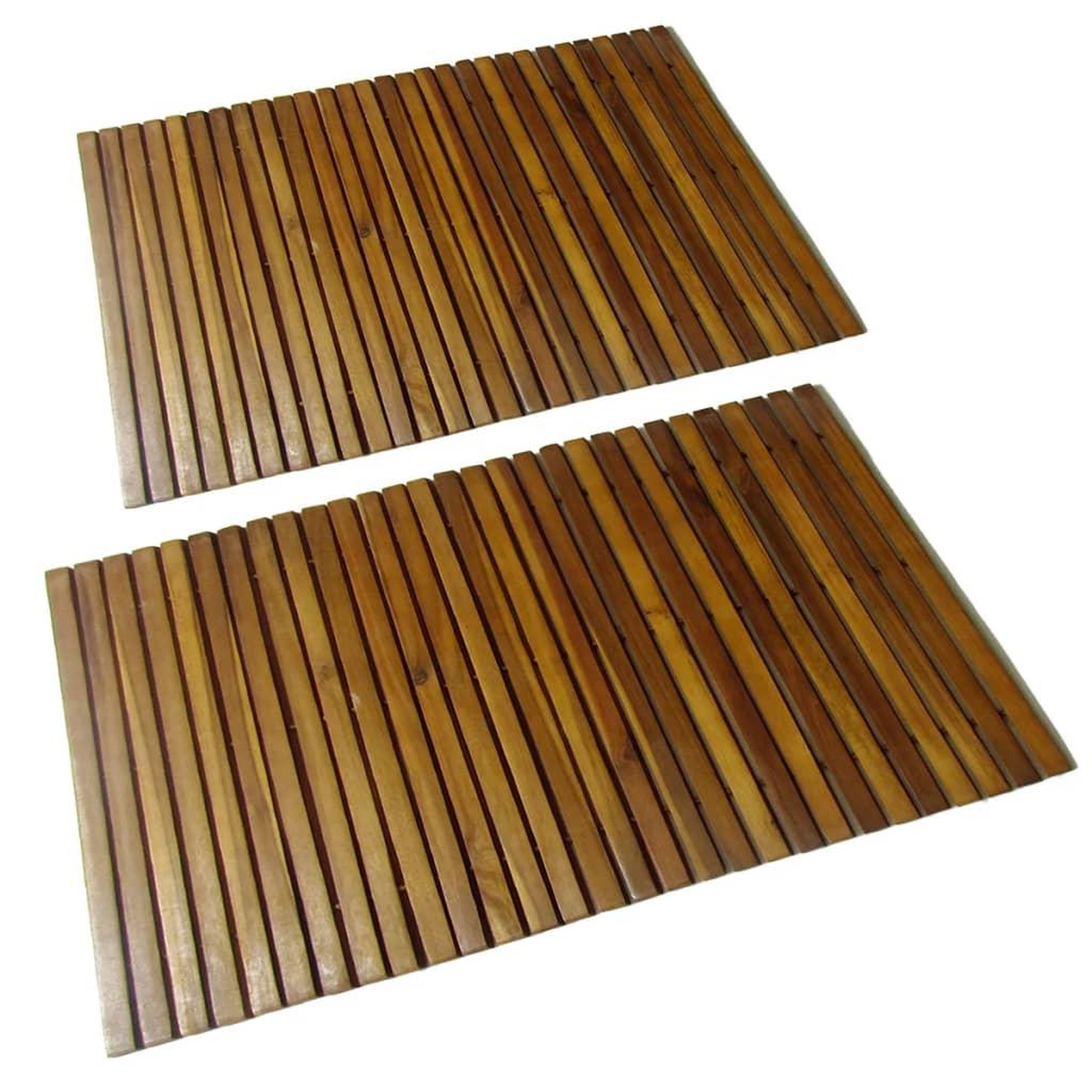 Voir la diapositive 1 : VIDAXL Tapis de bain 2 pcs Acacia 80x50 cm