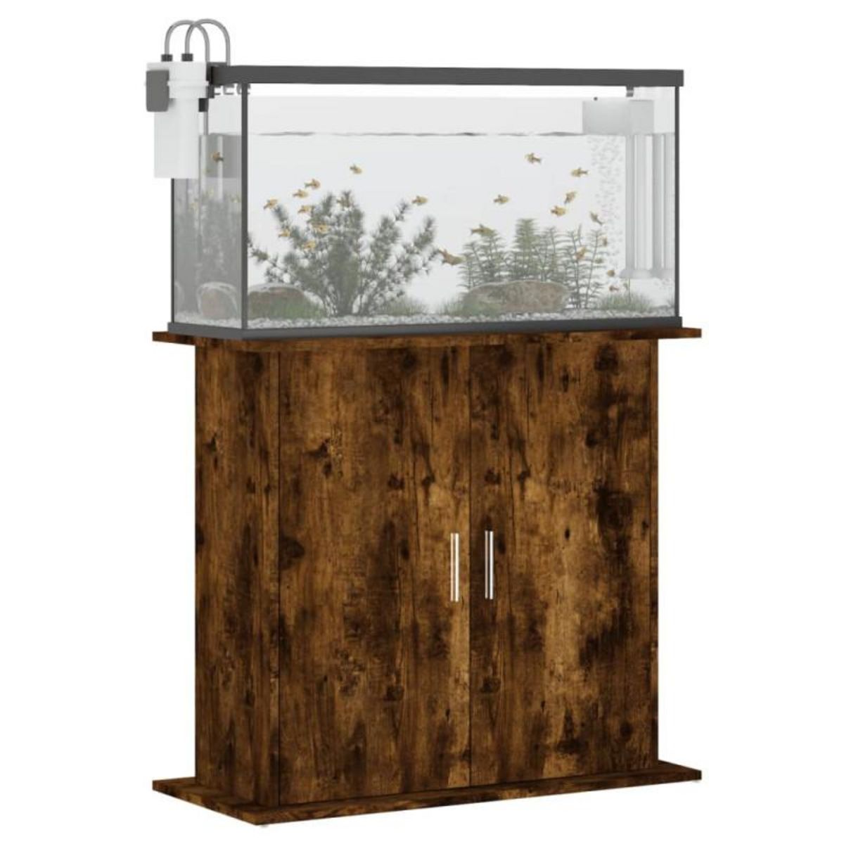 VIDAXL Support pour aquarium chêne fumé 81x36x73 cm bois d ingénierie