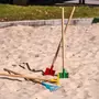 SUAN Jouet de plage - Pelle ronde pour enfant - Vert - Manche en bois
