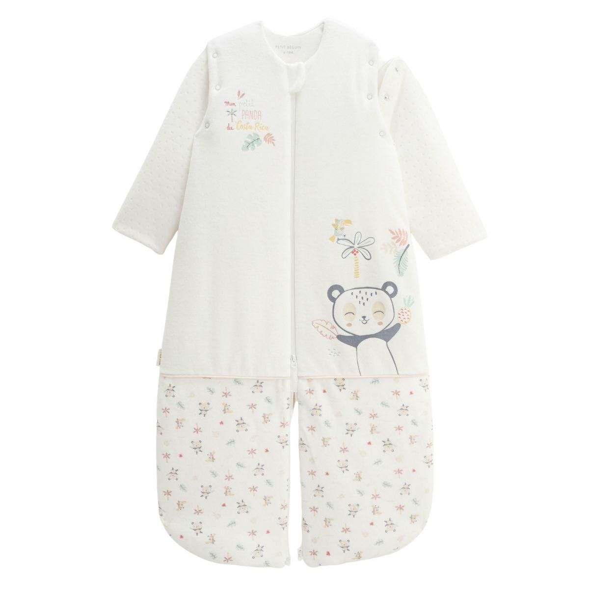 Petit Béguin Turbulette d'hiver en velours avec manches amovibles et jambes séparables Baby Panda