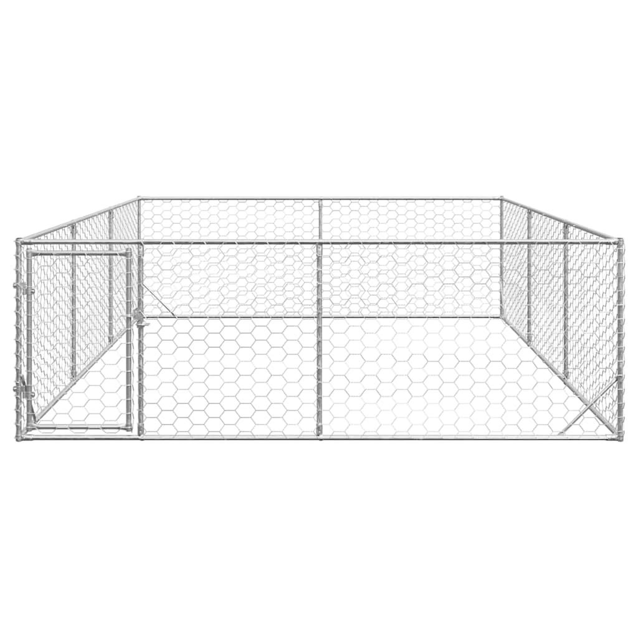 Voir la diapositive 3 : VIDAXL Chenil d'exterieur pour chiens porte 3x4x1 m acier galvanise