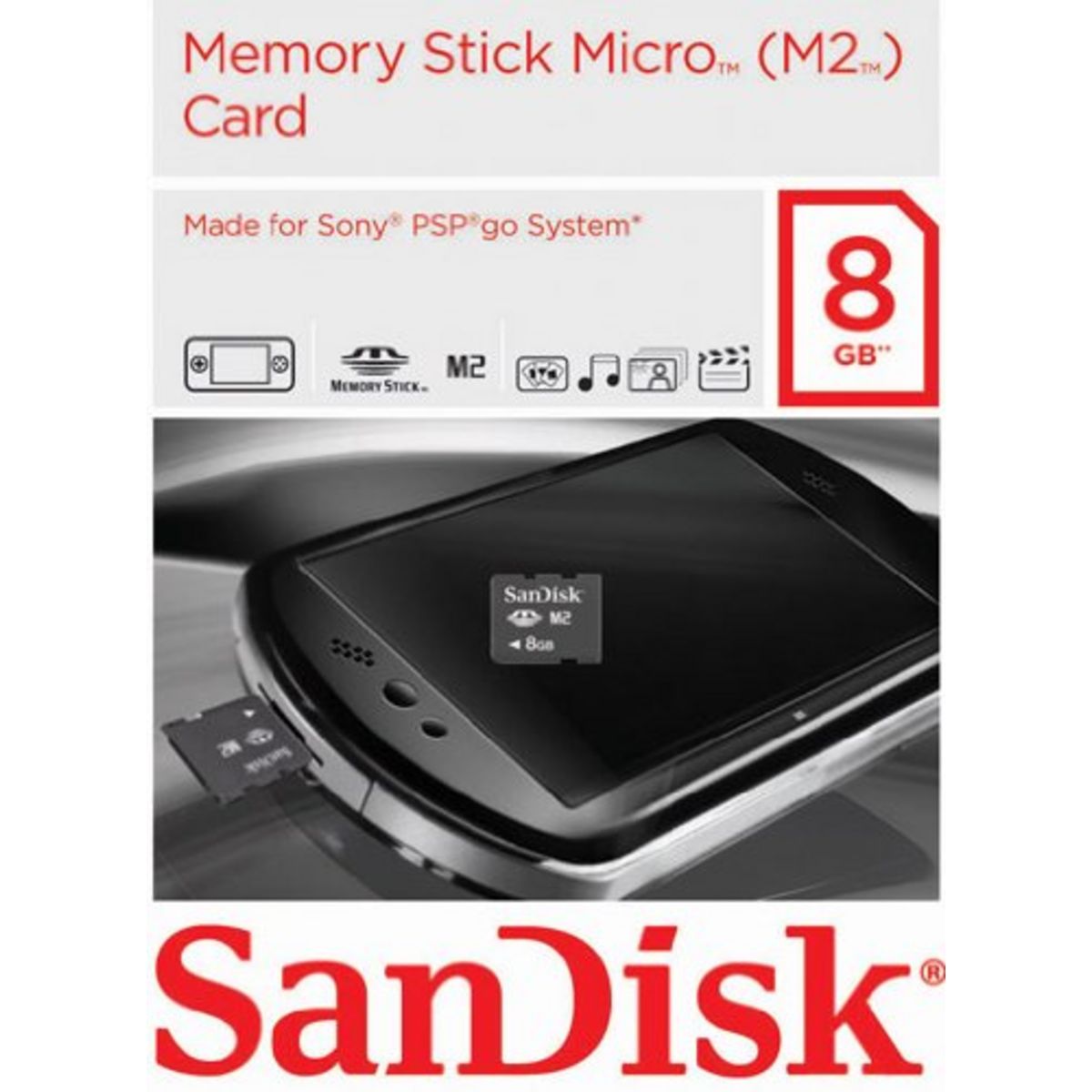 Carte mémoire Memory Stick Micro (M2) 8 Go SanDisk PSP go