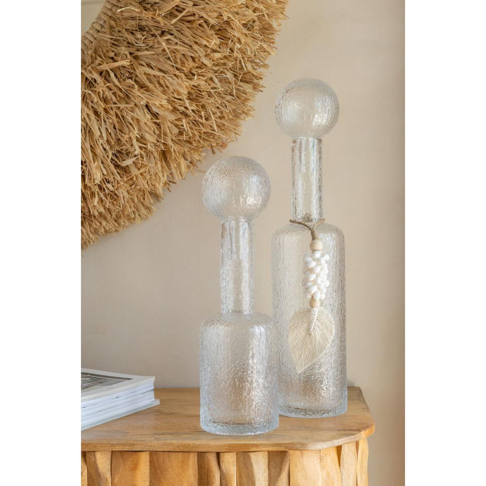 Voir la diapositive 5 : J-LINE Bouteille déco en verre  spiaggia  43cm transparent
