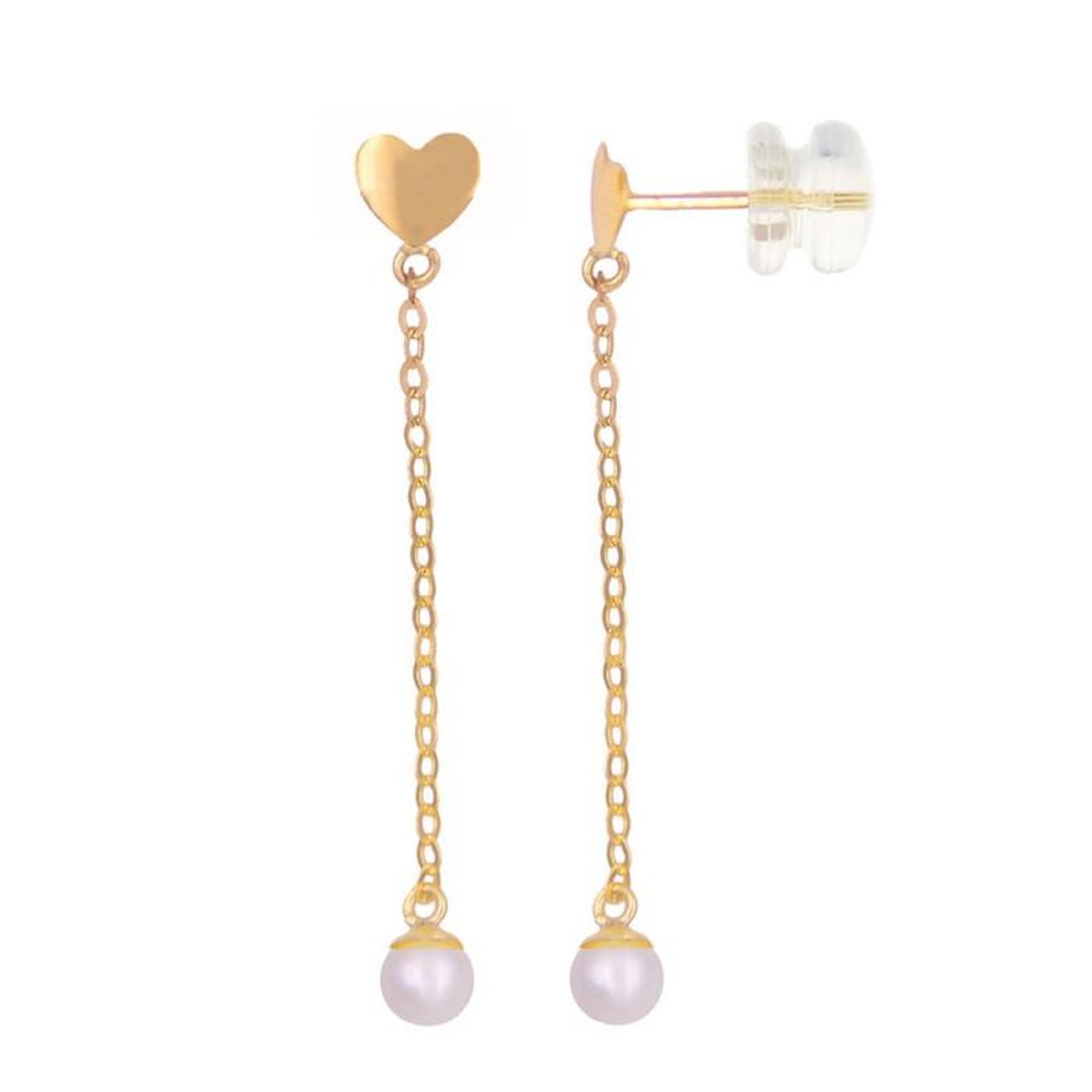 Voir la diapositive 1 : L'ATELIER D'AZUR Boucles d'Oreilles Or Jaune Perles de Culture - Pendantes