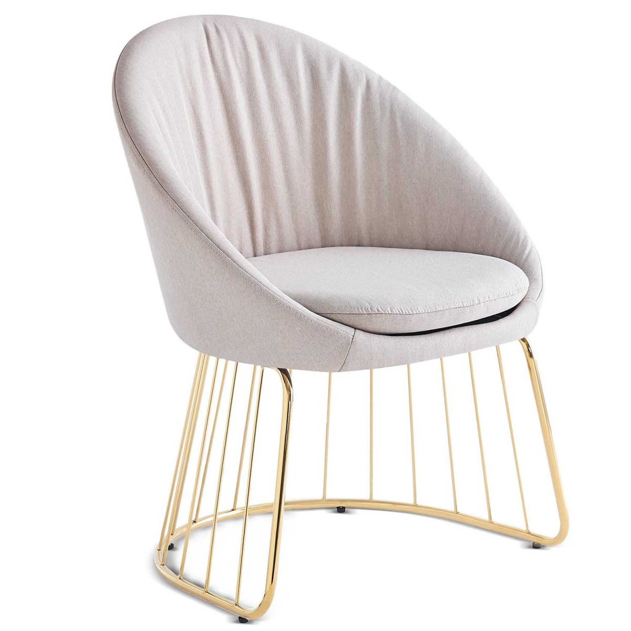 Voir la diapositive 1 : Paris Prix Chaise design en tissu  mayra  84cm beige