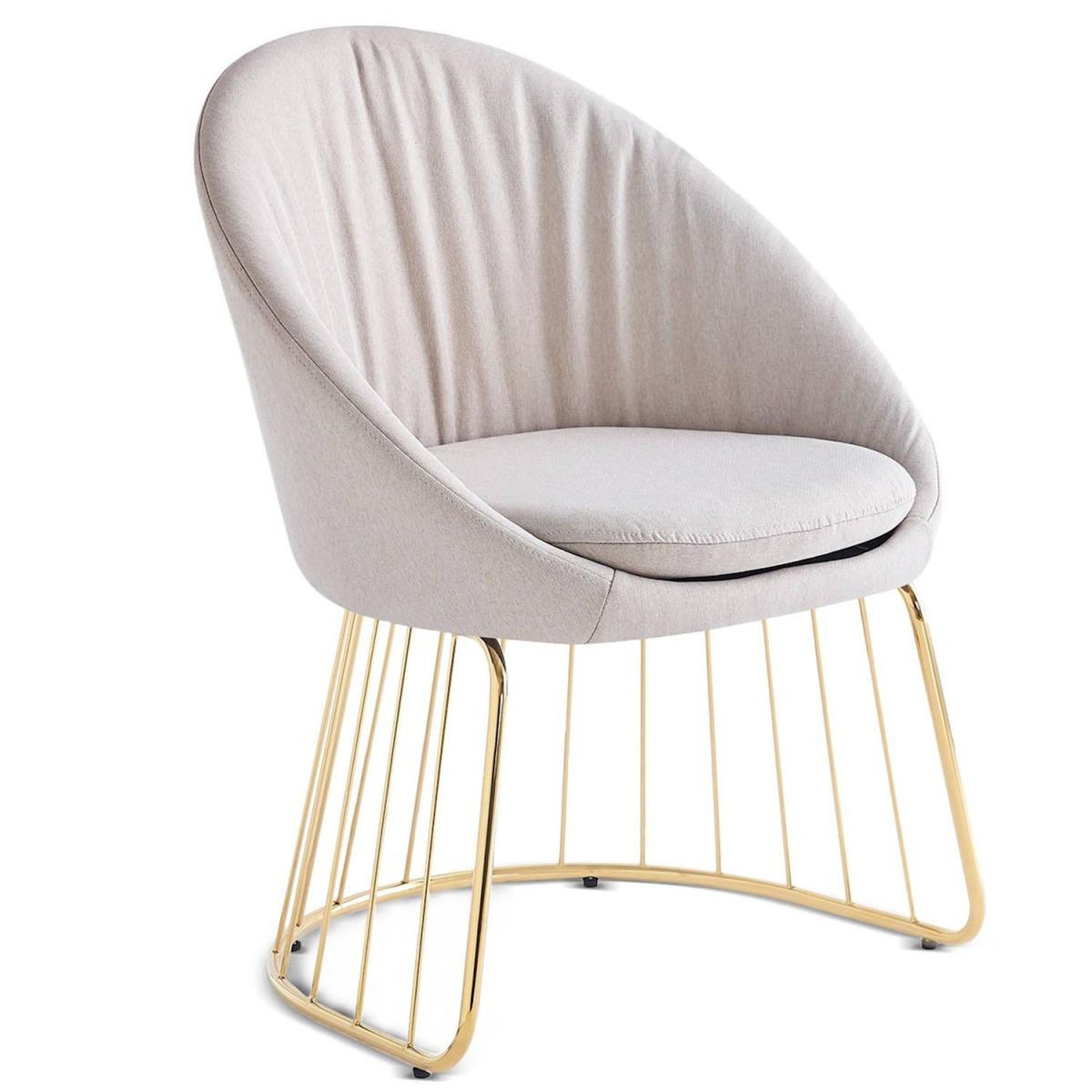 Paris Prix Chaise Design en Tissu  Mayra  84cm Beige