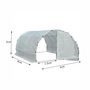 Voir la diapositive 3 : OUTSUNNY Serre de jardin tunnel surface sol 12 m² 4L x 3l x 2H m châssis tubulaire renforcé 25 mm double porte avec poignées blanc