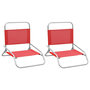 Voir la diapositive 1 : VIDAXL Chaises de plage pliables lot de 2 Rouge Tissu