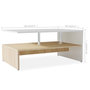 Voir la diapositive 6 : VIDAXL Table basse Bois d'ingenierie 90x59x42 cm Chene et blanc