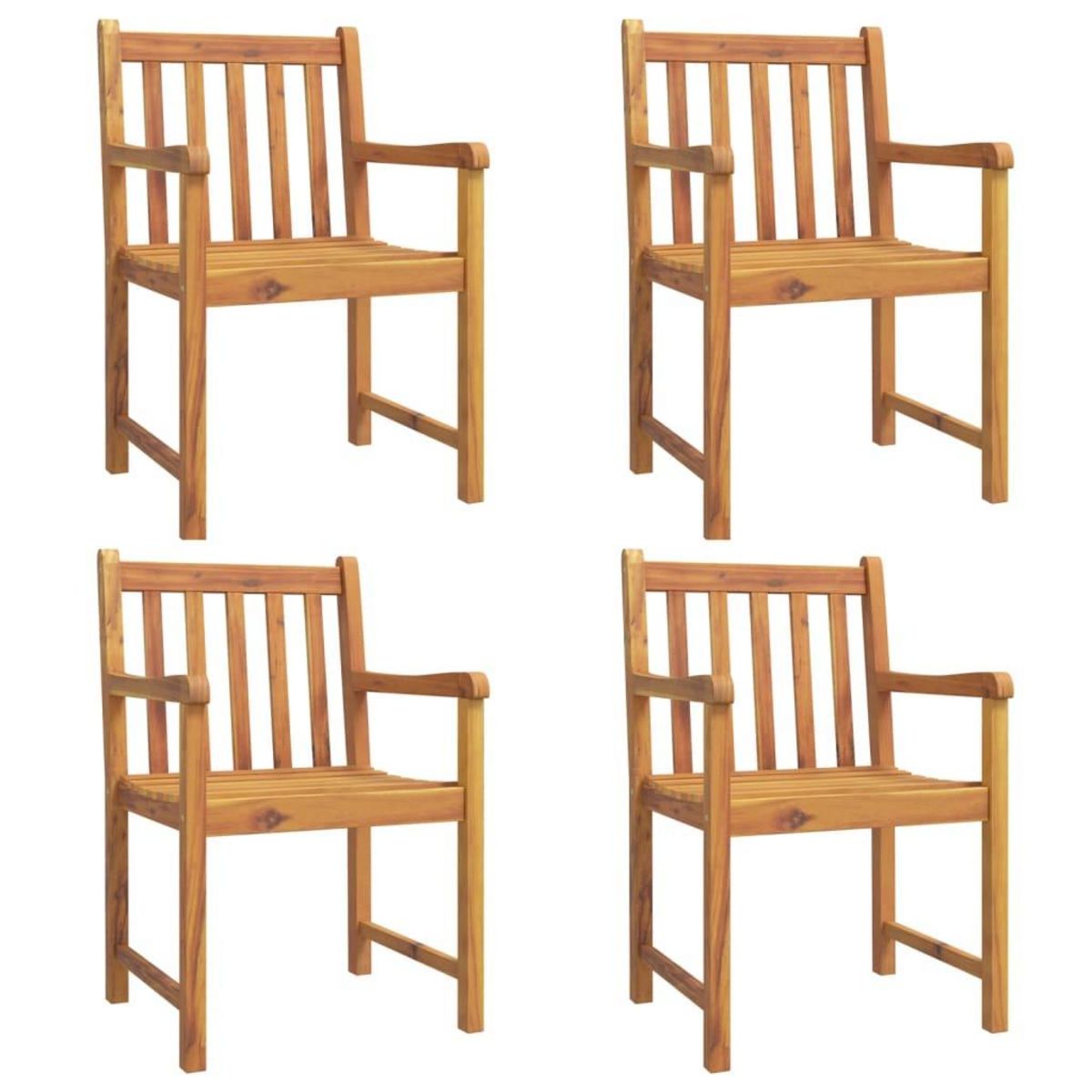 VIDAXL Chaises de jardin lot de 4 56x55,5x90 bois massif d'acacia