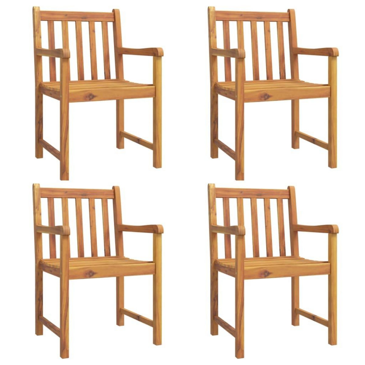 VIDAXL Chaises de jardin lot de 4 56x55,5x90 bois massif d'acacia