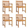 Voir la diapositive 2 : VIDAXL Chaises de jardin lot de 4 56x55,5x90 bois massif d'acacia