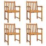 Voir la diapositive 2 : VIDAXL Chaises de jardin lot de 4 56x55,5x90 bois massif d'acacia