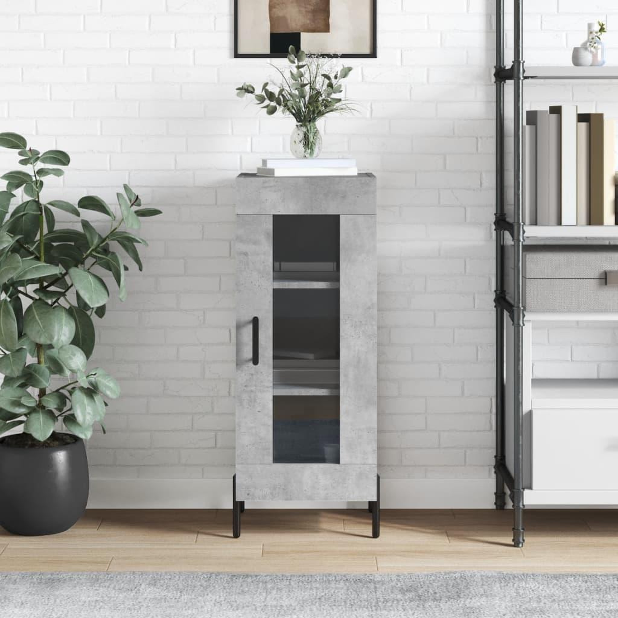 VIDAXL Buffet Gris beton 34,5x34x90 cm Bois d'ingenierie