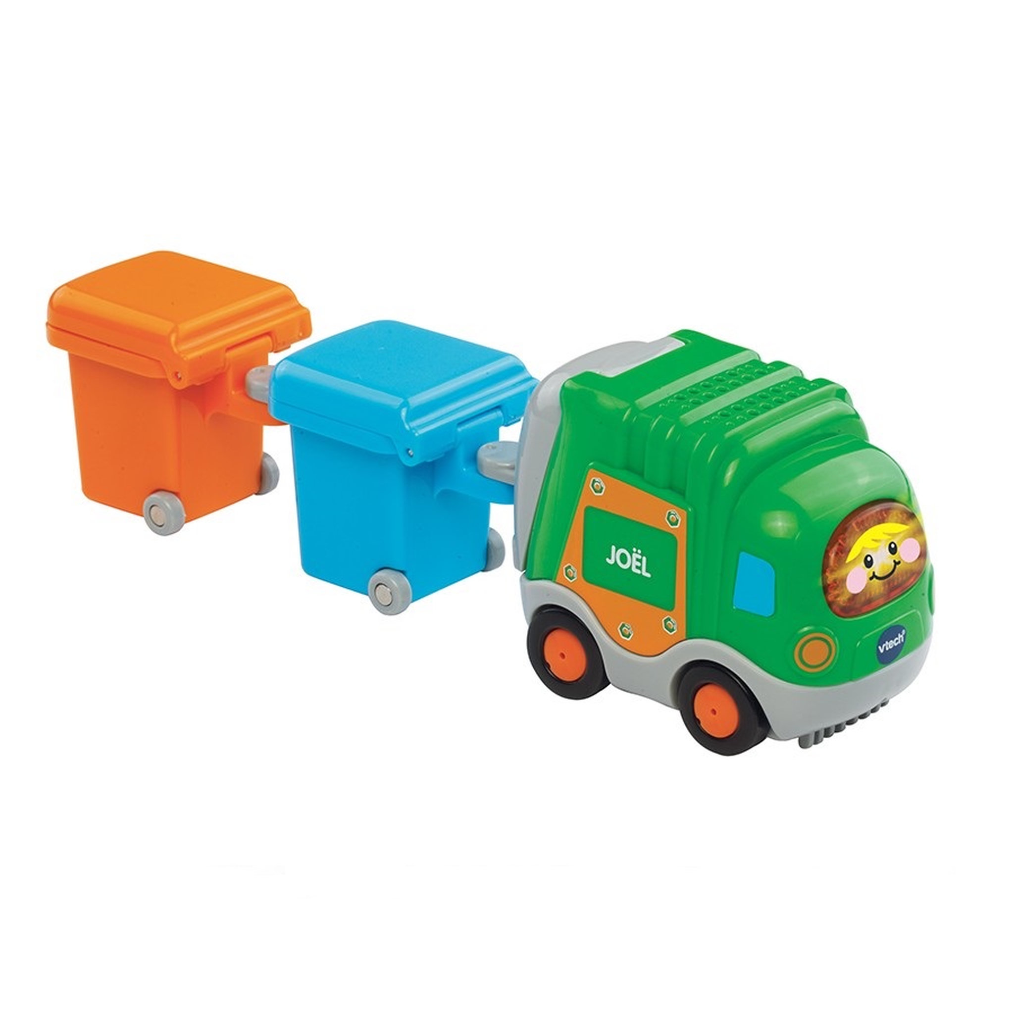 VTECH Tut Tut Bolides Véhicules avec remorque - Joël, Le camion poubelle