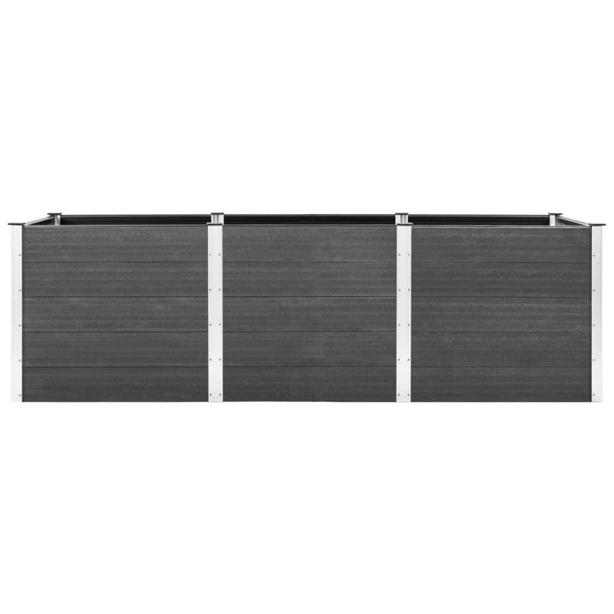 VIDAXL Lit sureleve de jardin Gris 300x50x91 cm WPC