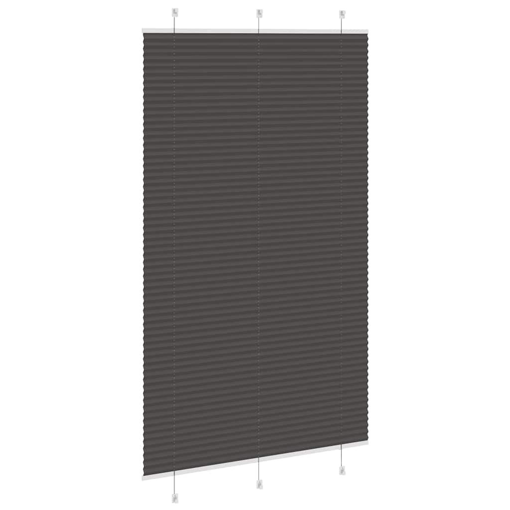 Voir la diapositive 4 : VIDAXL Store plisse noir 115x200 cm largeur du tissu 114,4cm polyester