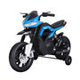 Voir la diapositive 1 : HOMCOM Moto électrique pour enfants 25 W 6 V 3 Km/h effets lumineux et sonores roulettes amovibles bleu