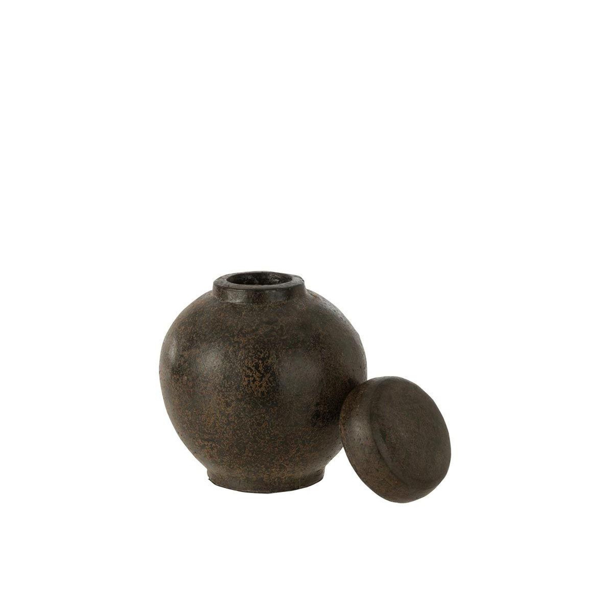 Voir la diapositive 2 : J-LINE Pot Déco en Terre Cuite  Victor  20cm Marron