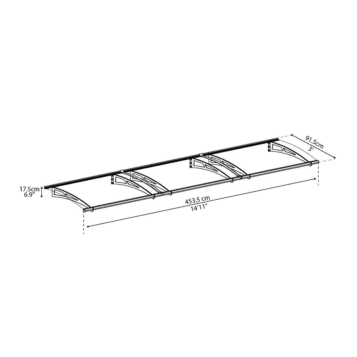 Canopia by PALRAM Marquise AQUILA 4500 Gris anthracite