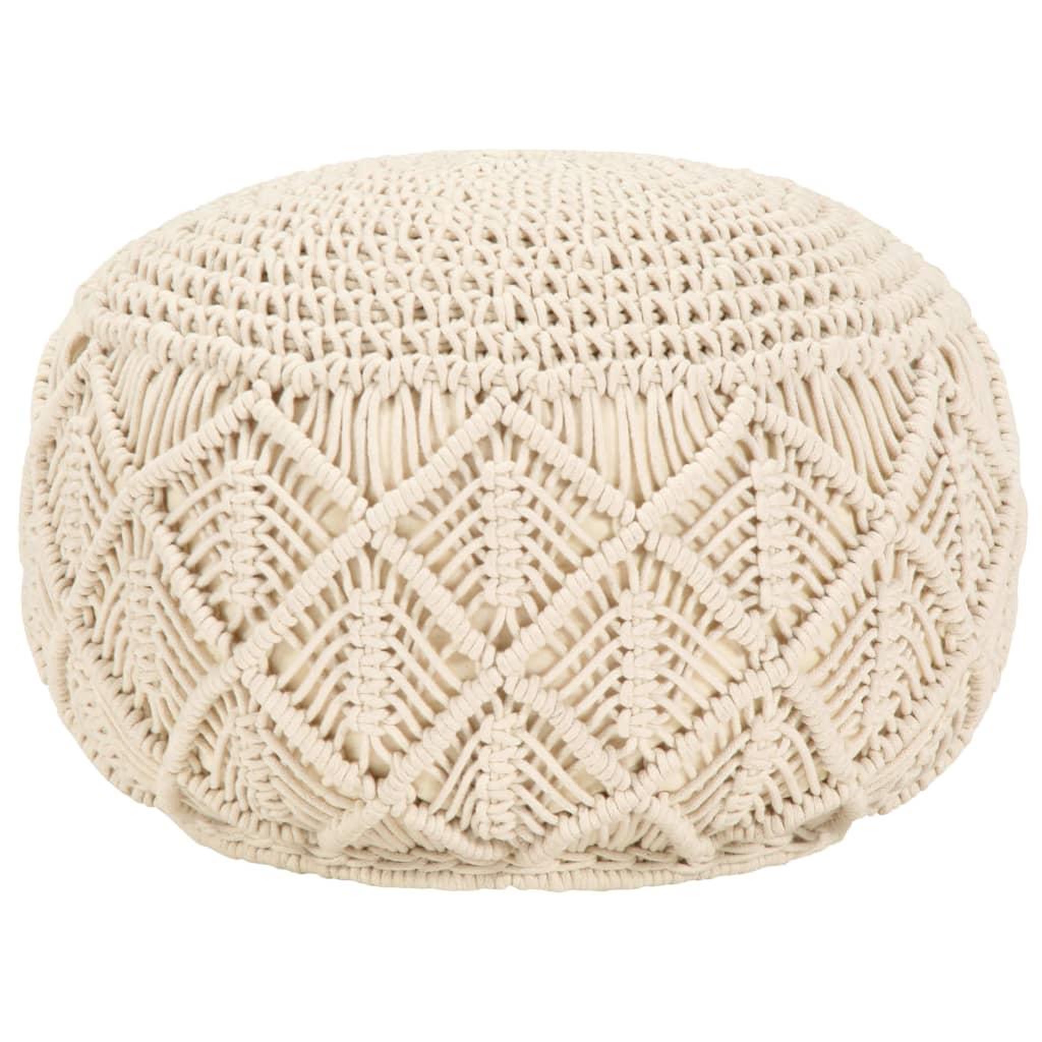 Voir la diapositive 1 : VIDAXL Pouf fait a la main en macrame 45 x 30 cm Coton