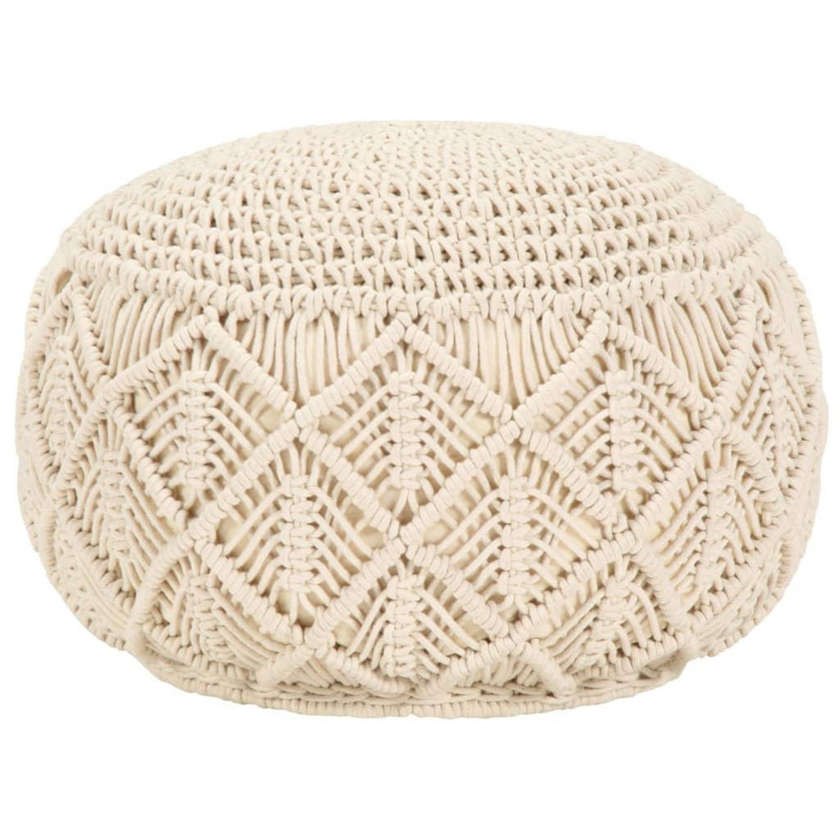 VIDAXL Pouf fait a la main en macrame 45 x 30 cm Coton