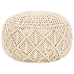 VIDAXL Pouf fait a la main en macrame 45 x 30 cm Coton
