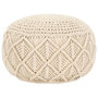 Voir la diapositive 1 : VIDAXL Pouf fait a la main en macrame 45 x 30 cm Coton