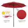 OUTSUNNY Parasol inclinable aluminium fibre de verre polyester diamètre 2,65 m coloris rouge