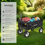Voir la diapositive 2 : tectake Chariot pliable avec poignée téléscopique noir