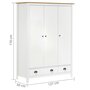 Voir la diapositive 6 : VIDAXL Garde-robe a 3 portes Hill Blanc 127x50x170 cm Bois pin solide