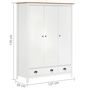 Voir la diapositive 6 : VIDAXL Garde-robe a 3 portes Hill Blanc 127x50x170 cm Bois pin solide
