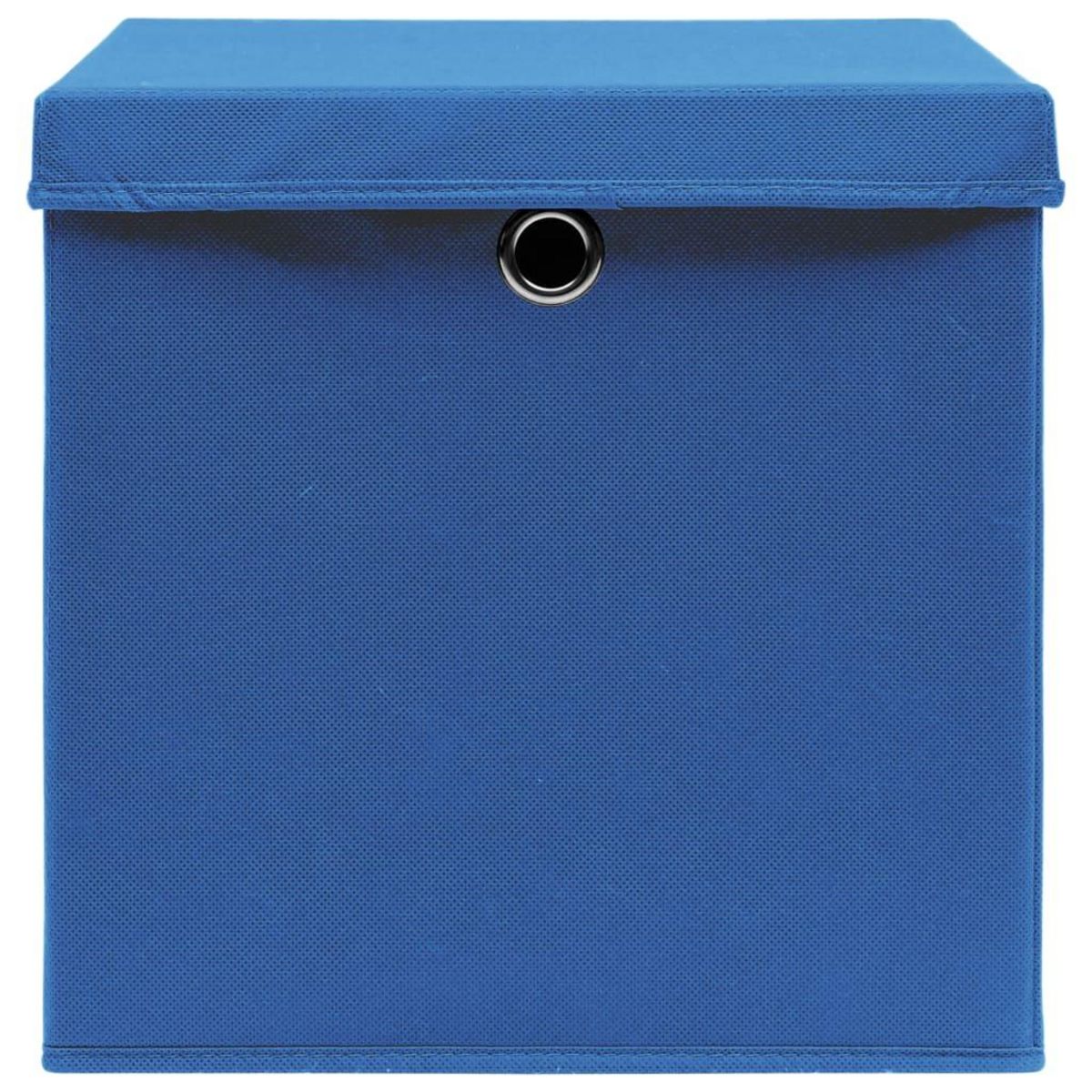 VIDAXL Boîtes de rangement avec couvercle 10 pcs Bleu 32x32x32cm Tissu