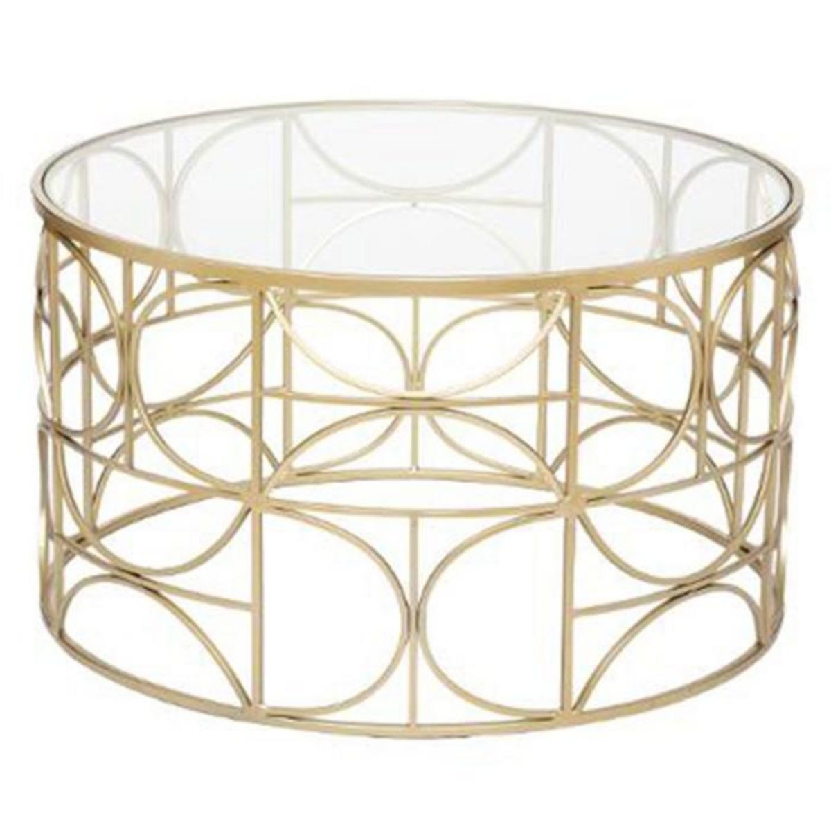 ATMOSPHERA Table Basse Ronde Design  Suite  71cm Or