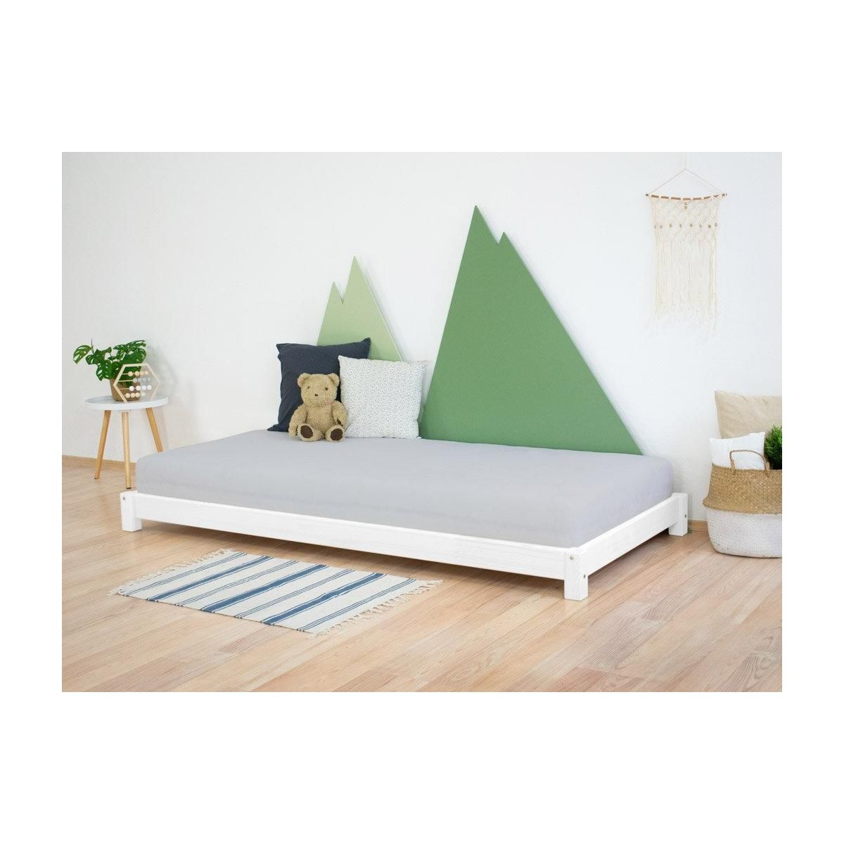 BENLEMI Lit simple en bois TEENY Blanc 80x180cm