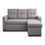 Voir la diapositive 1 : BEST MOBILIER Tulipe - canapé d'angle réversible - 4 places - convertible avec coffre - en tissu