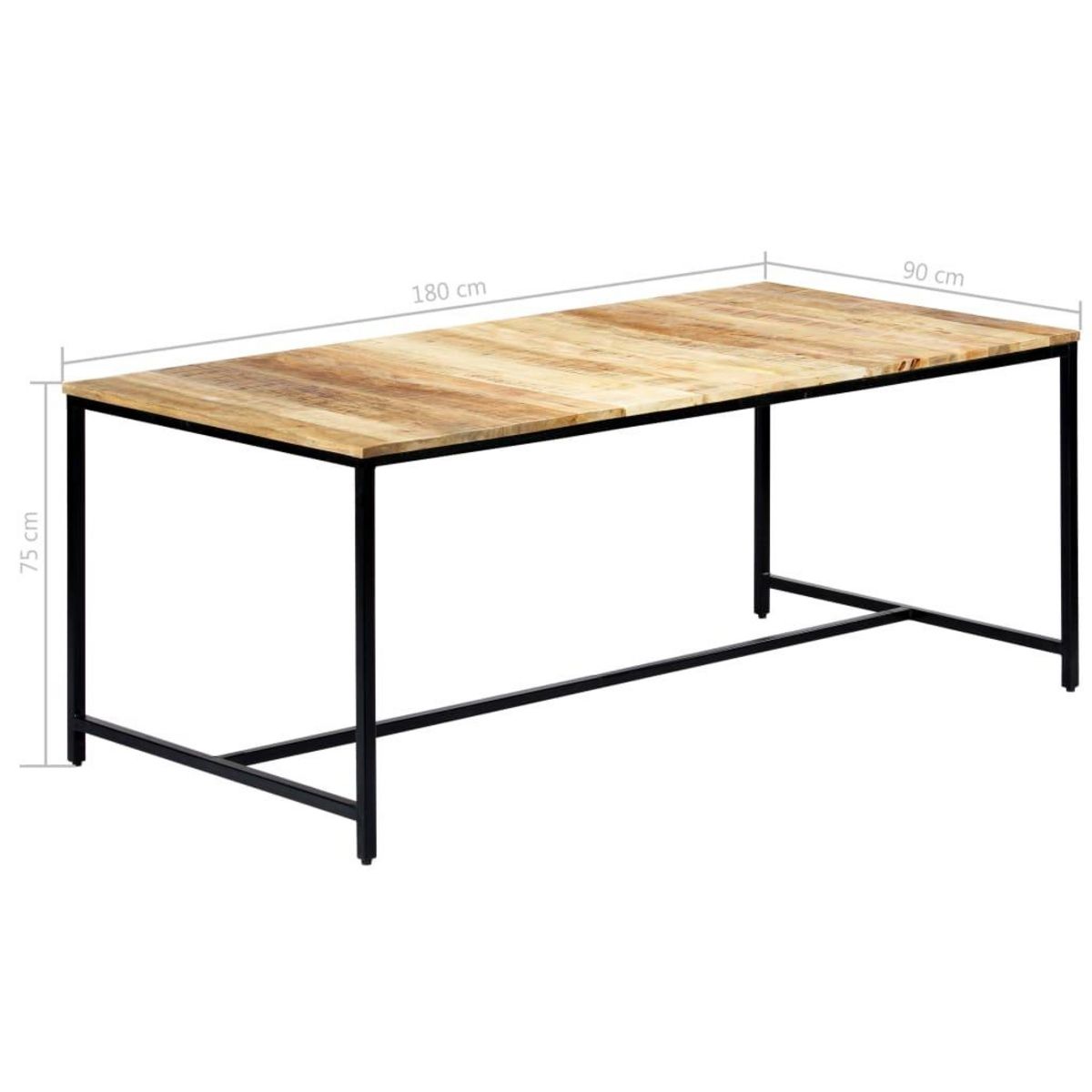VIDAXL Table a manger 180x90x75 cm Bois de manguier massif brut