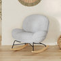 Voir la diapositive 2 : MAISON PAVANE Rocking chair en tissu bouclette gris chiné-Lenny