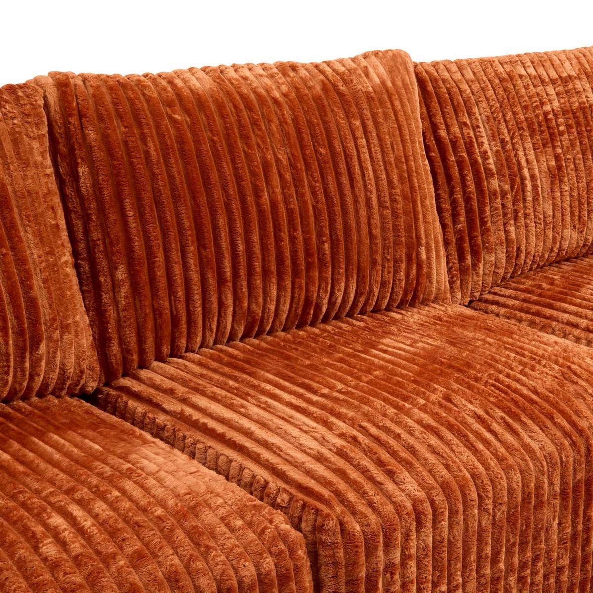 Voir la diapositive 2 : ATMOSPHERA Canapé d'angle côtelé  solka  254cm ambre