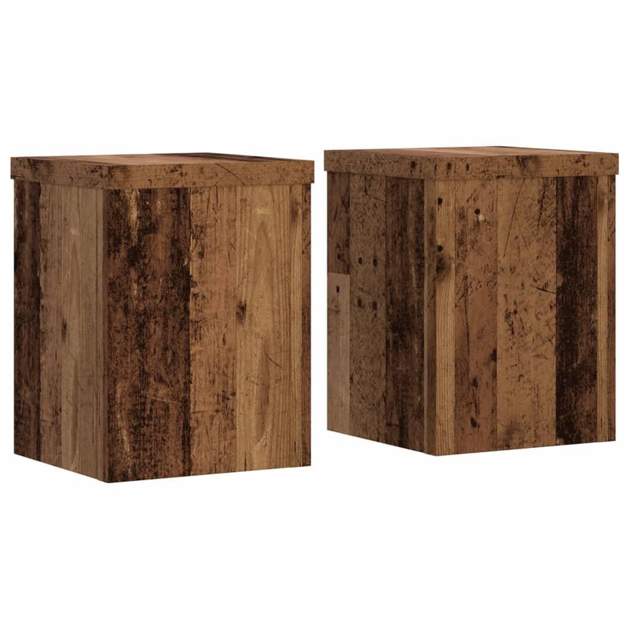 Voir la diapositive 2 : VIDAXL Supports pour plantes 2 pcs vieux bois bois d'ingenierie