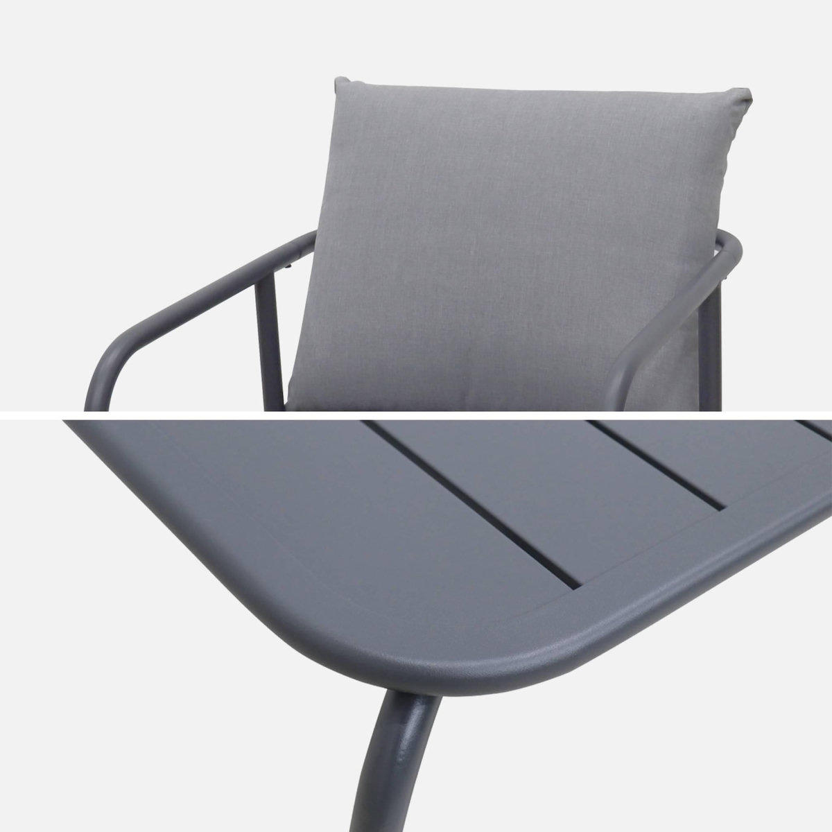 SWEEEK Salon de jardin MESSINA en acier, 5 places