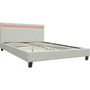 Voir la diapositive 1 : Habitat et Jardin Lit tissu bouclette avec LED  Maria  140x190cm - Crème