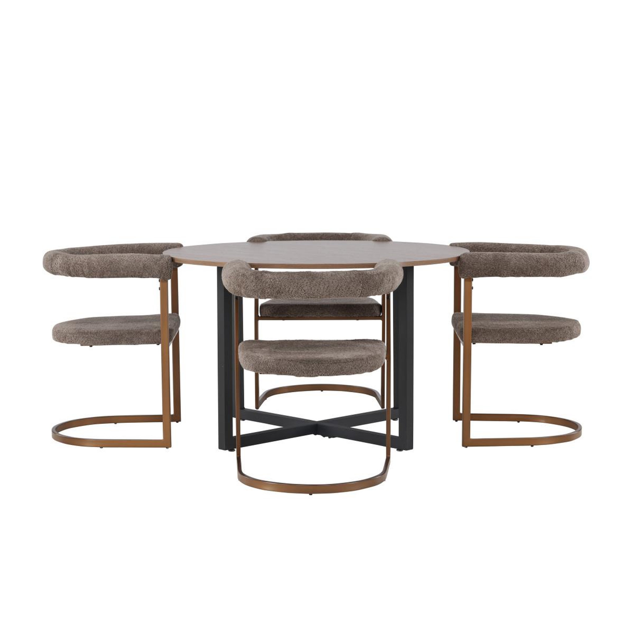 Voir la diapositive 2 : Paris Prix Ensemble table à manger & 4 chaises  durango & morning  120cm noyer & marron